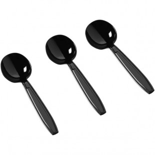Fineline Flairware Heavy Weight Black Soup Spoon - 1,000/Case Fineline Flairware Heavy Weight Black Soup Spoon - 1,000/Case