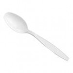 Choice Beige Heavy Weight Polystyrene Plastic Teaspoon - 100/Pack