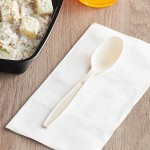 Choice Beige Heavy Weight Polystyrene Plastic Teaspoon - 100/Pack