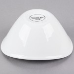Libbey Porcelana Infinity 7 oz. Bright White Oval Porcelain Bowl - Sample
