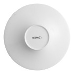 Acopa Liana 12 oz. Bright White Embossed Lines Wide Rim Porcelain Pasta Bowl - Sample
