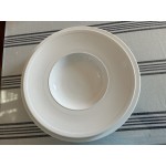 Acopa Liana 12 oz. Bright White Embossed Lines Wide Rim Porcelain Pasta Bowl - Sample