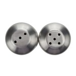 American Metalcraft SPM4 3 oz. Satin Finish Stainless Steel Salt and Pepper Shaker Set - 12/Case