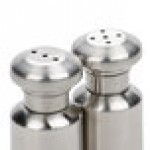 American Metalcraft SPM4 3 oz. Satin Finish Stainless Steel Salt and Pepper Shaker Set - 12/Case