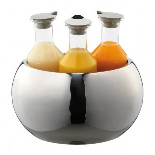 Frilich ESC036E001 3-Carafe Double Wall Polished Stainless Steel Beverage Tub Set Frilich ESC036E001 3-Carafe Double Wall Polished Stainless Steel Beverage Tub Set