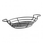 American Metalcraft BSKB811 Black Oblong Wire Basket with Ramekin Holders - 11