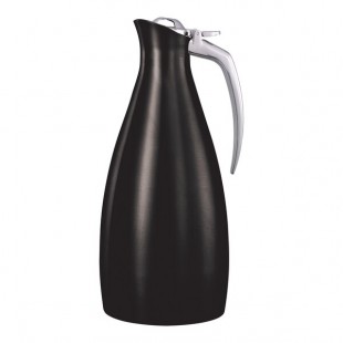 Service Ideas Altus 33.8 oz. Black Onyx Stainless Steel Insulated Coffee Carafe / Server ALTU10BSBX