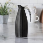 Service Ideas Altus 33.8 oz. Black Onyx Stainless Steel Insulated Coffee Carafe / Server ALTU10BSBX