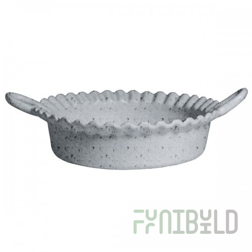 G.E.T. Enterprises CZ002-MOD-G Bugambilia 1.6 Qt. Smooth MOD Finish Gray Granite Resin-Coated Aluminum Deep Mexican Cazuela