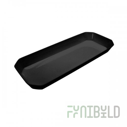 Delfin from Steelite International DFBCC20810 Cut Corner Black 144 oz. Rectangular Acrylic Bowl