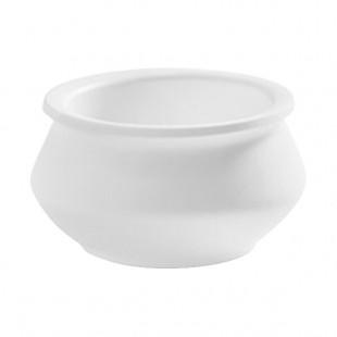American Metalcraft Marra 3 oz. Cloud White Round Melamine Pot