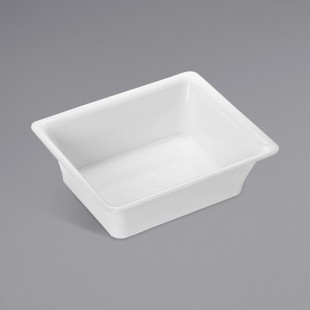 American Metalcraft Covered Solutions 176 oz. Rectangular White Melamine Half-Size Serving Bowl MRECB13 American Metalcraft Covered Solutions 176 oz. Rectangular White Melamine Half-Size Serving Bowl MRECB13