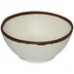 GET B-302-CRM Pottery Market 24 oz. Glazed Cream Melamine Bowl with Brown Trim - 12/Case GET B-302-CRM Pottery Market 24 oz. Glazed Cream Melamine Bowl with Brown Trim - 12/Case
