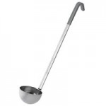 Vollrath 58044 4 oz. Two-Piece Stainless Steel Ladle with Black Kool-Touch® Handle