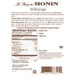 Monin Premium Wild Grape Flavoring Syrup 1 Liter - 4/Case