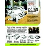 Eastern Tabletop 3935GPL Crown 8 Qt. Stainless Steel Rectangular Induction / Traditional Chafer with Pillar'd Stand and Hinged Glass Dome Cover