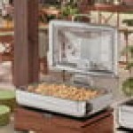 Acopa Manchester 8 Qt. Full Size Stainless Steel Induction Chafer with Glass Top and Soft Close Lid