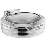 Acopa Manchester 8 Qt. Full Size Stainless Steel Induction Chafer with Glass Top and Soft Close Lid