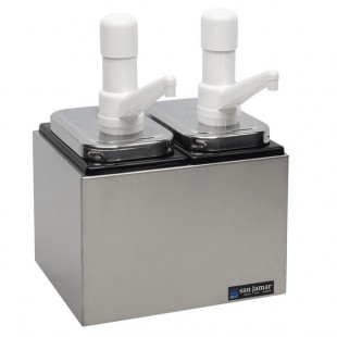 San Jamar P9712 Condiment Pump Service Center - 2 Wells