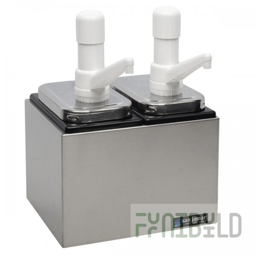 San Jamar P9712 Condiment Pump Service Center - 2 Wells