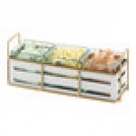 Cal-Mil Empire White / Gold Metal Jar Display with 3 Glass Jars - 12 1/2