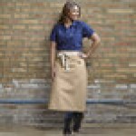 Uncommon Chef 3119 Light Beige Customizable 100% Cotton Canvas Marvel Bistro Apron with Natural Webbing and 1 Pocket - 33