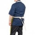 Uncommon Chef 3127 Moss Green Customizable Poly-Cotton Avalanche Bib Apron with Natural Webbing and 3 Pockets - 34