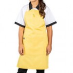 Uncommon Chef 3127 Moss Green Customizable Poly-Cotton Avalanche Bib Apron with Natural Webbing and 3 Pockets - 34