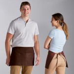 Choice Brown Poly-Cotton Standard Waist Apron with 3 Pockets - 12