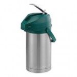 Service Ideas Color-Me-SVAC 3 Liter Brushed Stainless Steel Lined Airpot with Lever and Orange Top CTAL30OR