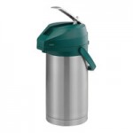 Service Ideas Color-Me-SVAC 3 Liter Brushed Stainless Steel Lined Airpot with Lever and Orange Top CTAL30OR