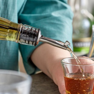 TableCraft Stainless Steel Free Flow Flip Cap Speed Liquor Pourer 598P - 12/Pack