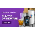 20 oz. Customizable Plastic Shaker with Blue LED Light - 50/Case