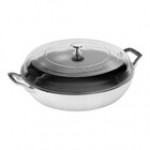 Staub 3.5 Qt. Cherry Enameled Cast Iron Brazier with Glass Lid 1003539 Staub 3.5 Qt. Cherry Enameled Cast Iron Brazier with Glass Lid 1003539