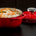 Lodge EC1D43 1.5 Qt. Island Spice Red Enameled Cast Iron Dutch Oven Lodge EC1D43 1.5 Qt. Island Spice Red Enameled Cast Iron Dutch Oven