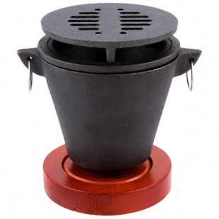 Chef Master Hibachi Set with Cast Iron Grill, Wooden Base, and Fuel Holder Chef Master Hibachi Set with Cast Iron Grill, Wooden Base, and Fuel Holder