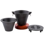 Chef Master Hibachi Set with Cast Iron Grill, Wooden Base, and Fuel Holder Chef Master Hibachi Set with Cast Iron Grill, Wooden Base, and Fuel Holder