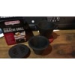 Chef Master Hibachi Set with Cast Iron Grill, Wooden Base, and Fuel Holder Chef Master Hibachi Set with Cast Iron Grill, Wooden Base, and Fuel Holder