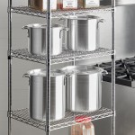 Choice 8-Piece Standard Weight Aluminum Stock Pot Set with 8 Qt., 12 Qt., 16 Qt., and 20 Qt. Pots and Covers