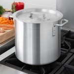 Choice 8-Piece Standard Weight Aluminum Stock Pot Set with 8 Qt., 12 Qt., 16 Qt., and 20 Qt. Pots and Covers