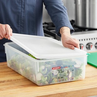 Araven 03037 Full Size Translucent Polypropylene Food Pan with Airtight Lid - 6