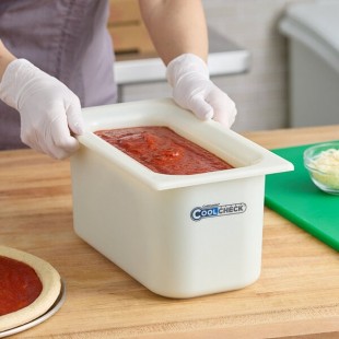 Carlisle CM1102C1402 Coldmaster CoolCheck 1/3 Size White Cold ABS Plastic Food Pan - 6