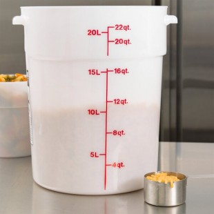 Cambro 22 Qt. White Round Polyethylene Food Storage Container Cambro 22 Qt. White Round Polyethylene Food Storage Container