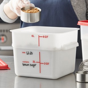 Vigor 6 Qt. White Square Polyethylene Food Storage Container Vigor 6 Qt. White Square Polyethylene Food Storage Container