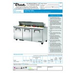 True TSSU-72-18-HC 72 3/8 True TSSU-72-18-HC 72 3/8