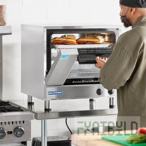 Moffat E23M3-P Turbofan Single Deck Half Size Electric Convection Oven with Mechanical Controls - 208V, 1 Phase, 2.7 kW