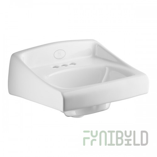 Sloan 3873003 Vitreous China Wall Mounted Backsplash Lavatory with 4
