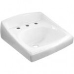 Sloan 3873003 Vitreous China Wall Mounted Backsplash Lavatory with 4