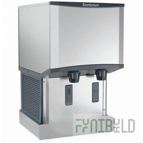 Scotsman HID525AWX-1A Meridian® Wall-Mount Air-Cooled Nugget Ice Machine and Water Dispenser with Hands-Free Dispensing - 25 lb. Bin Capacity