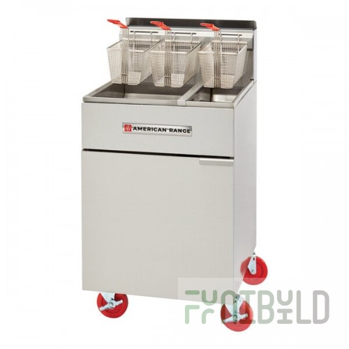 American Range AF-50/25 50 lb. / 25 lb. Liquid Propane Floor Fryer - 200,000 BTU